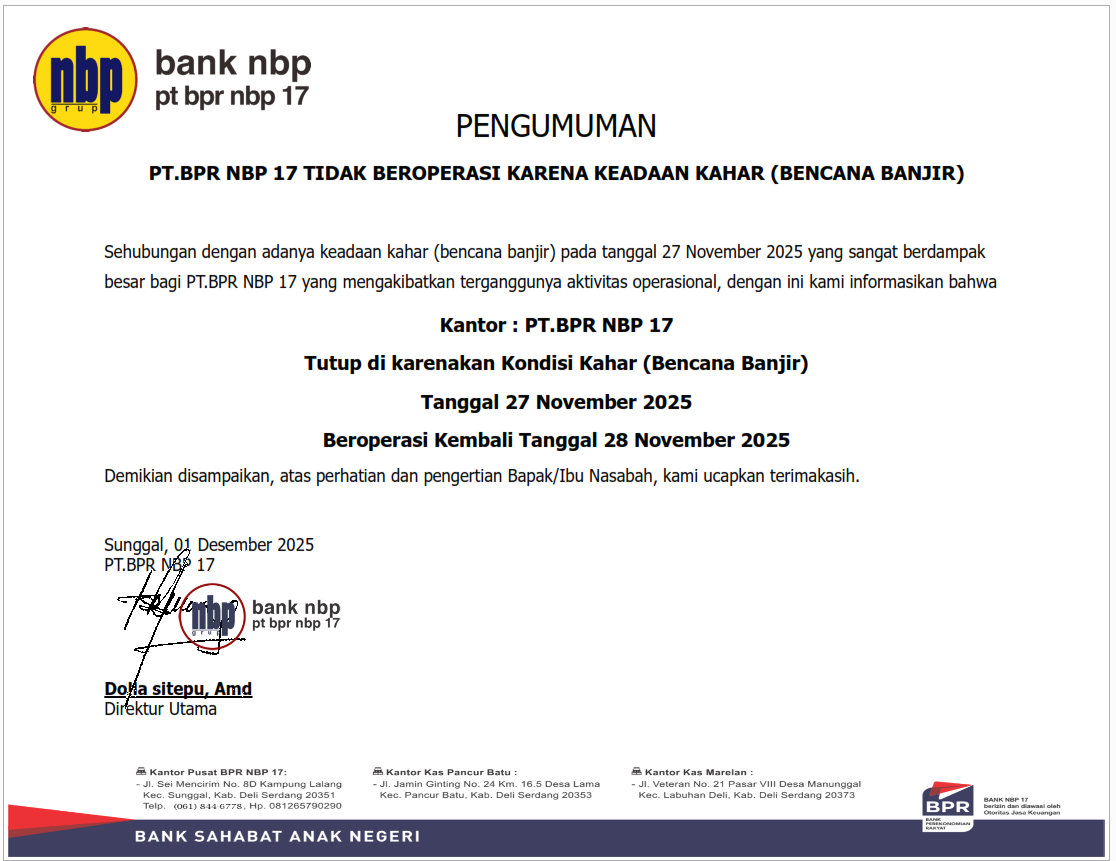 Kantor Tutup 27 Nopember 2025